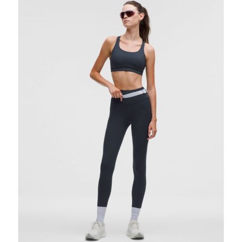 “ Legging Fast and Free taille haute 5 pochess â€“ 64 cm â€“ Bleu â€“ Taille 14 - lululemon - Modalova