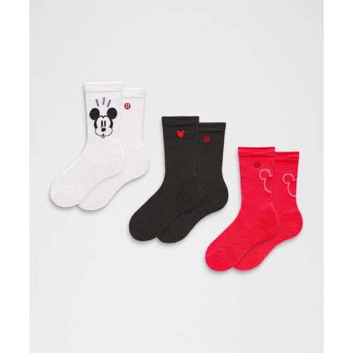 – Disney x Chaussettes Daily Stride Comfort Lot de 3s – Blanc/Noir – Taille L - lululemon - Modalova