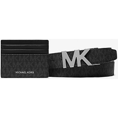 MK Coffret cadeau porte-cartes et ceinture avec logo Signature - - Michael Kors - Michael Kors Mens - Modalova