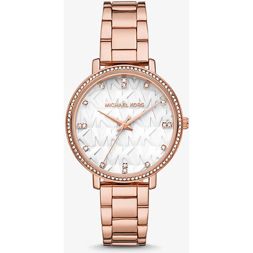 MK Montre Pyper ton or rose avec pierres pavées et logo - Michael Kors - Modalova