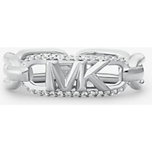 MK Bague à logo Empire en argent sterling plaqué en métal précieux à pierres pavées - Michael Kors - Modalova