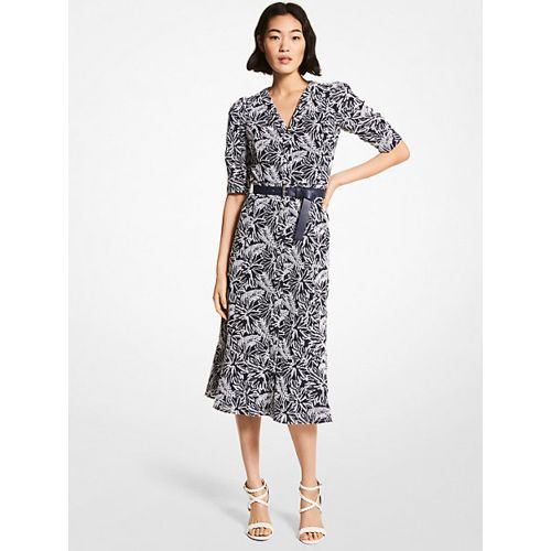 MK Robe mi-longue en coton à œillets palmier - / - Michael Kors - MICHAEL Michael Kors - Modalova