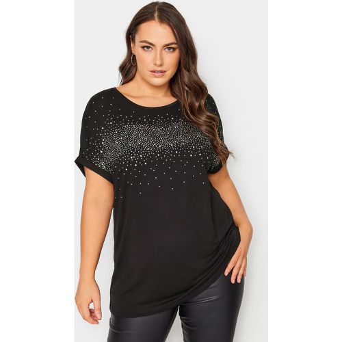 Tshirt Empiècement Strass , Grande Taille & Courbes - Yours - Modalova