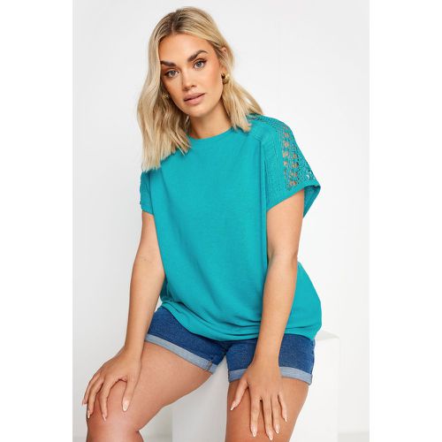 Tshirt Turquoise En Lin Design Crochet , Grande Taille & Courbes - Yours - Modalova