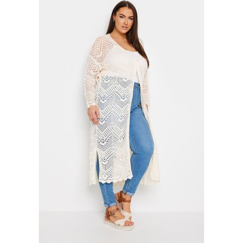 Curve Ivory White Maxi Crochet Cardigan, Grande Taille & Courbes - Yours - Modalova