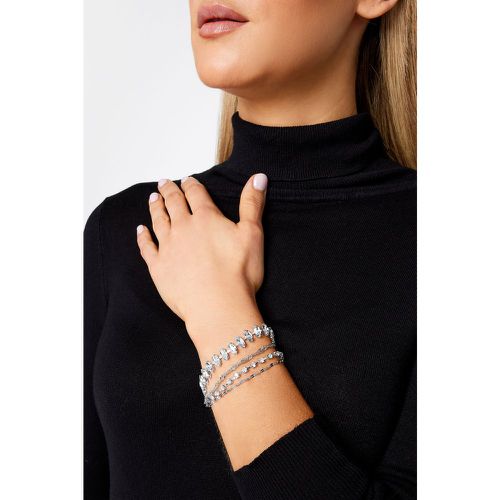 Pack Silver Diamante Chain Bracelets - Yours - Modalova