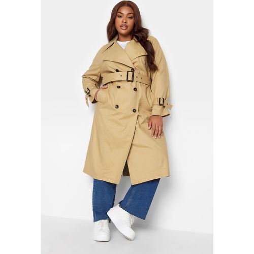 Trench Beige Midaxi Boutonné , Grande Taille & Courbes - Yours - Modalova