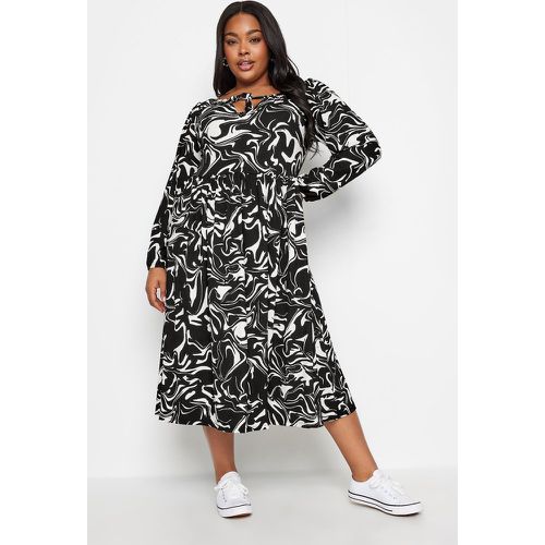 Curve Black Abstract Print Midaxi Dress, Grande Taille & Courbes - Yours - Modalova