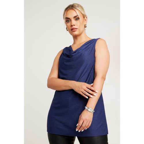 Curve Blue Textured Cowl Neck Top, Grande Taille & Courbes - Limited Collection - Modalova