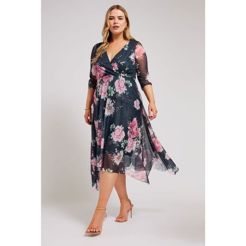 Robe Cachecoeur Floral Rose , Grande Taille & Courbes - Yours London - Modalova