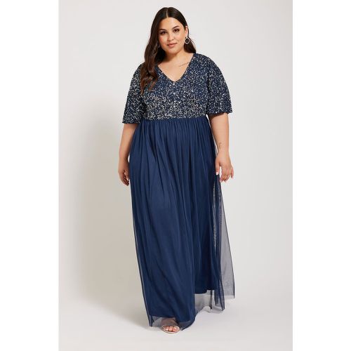 Luxe Curve Navy Blue Embellished Maxi Dress, Grande Taille & Courbes - Yours - Modalova