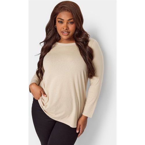 Tshirt Beige Manches Longues Jersey, Grande Taille & Courbes - Yours - Modalova