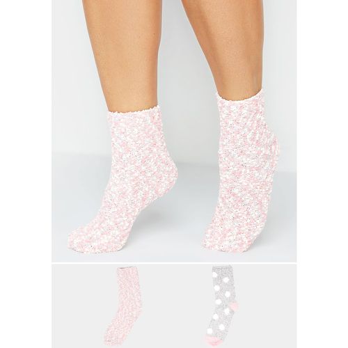 Pack Pink & Grey Cosy Textured Ankle Socks - Yours - Modalova