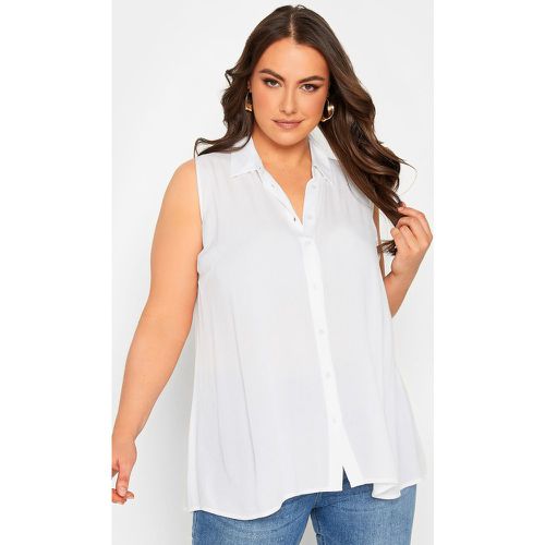 Blouse Blanche Ourlet Plongeant, Grande Taille & Courbes - Yours - Modalova