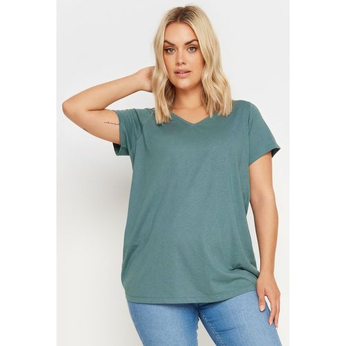 Curve Green Short Sleeve Essential Tshirt, Grande Taille & Courbes - Yours - Modalova