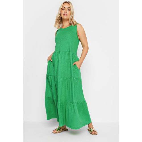Curve Green Tiered Midaxi Dress, Grande Taille & Courbes - Yours - Modalova