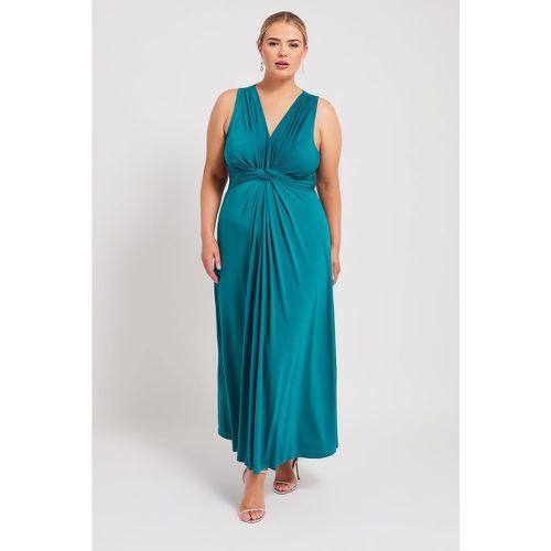 Robe Coupe Maxi Bleue Turquoise Noeud Avant , Grande Taille & Courbes - Yours London - Modalova