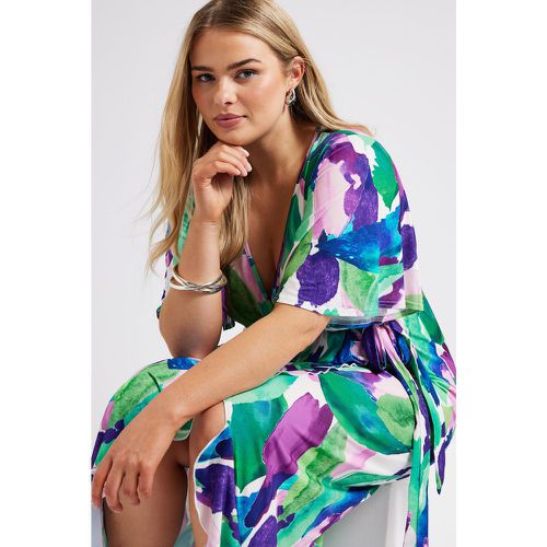Robe Floral Abstrait Cachecoeur , Grande Taille & Courbes - Yours London - Modalova