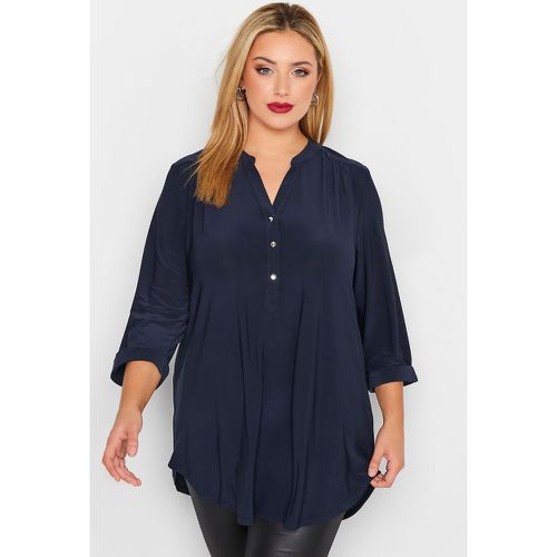 London Blouse Marine Manches Longues , Grande Taille & Courbes - Yours - Modalova