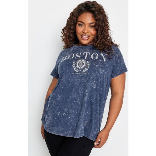 Tshirt Marine Délavé 'Boston' , Grande Taille & Courbes - Yours - Modalova