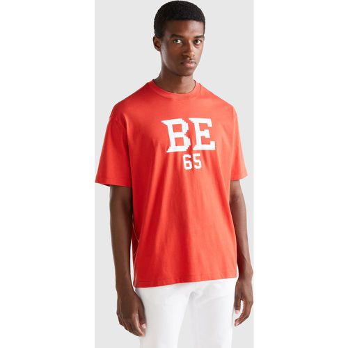 Benetton, T-shirt Rouge Avec Imprimé "be", taille M, Rouge - United Colors of Benetton - Modalova