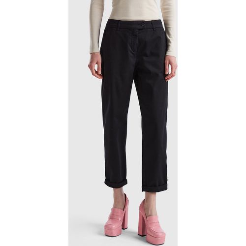 Benetton, Pantalon Chino En Coton Stretch, taille , Noir - United Colors of Benetton - Modalova