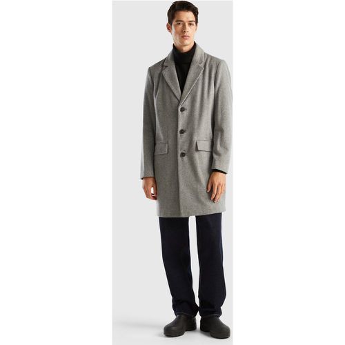 Benetton, Manteau Doublé En Mélange De Laine, taille 52, Gris Foncé - United Colors of Benetton - Modalova