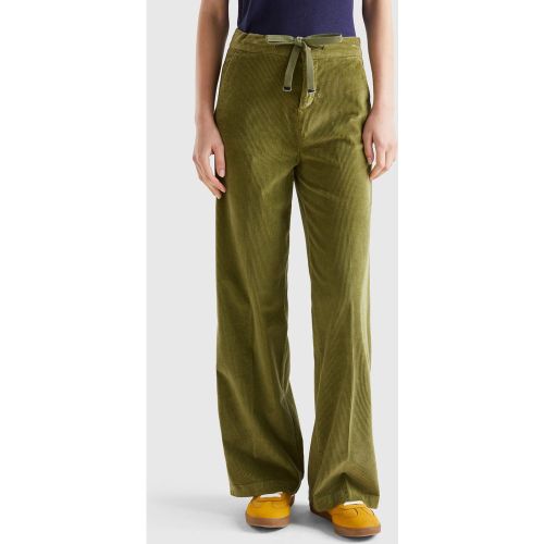 Benetton, Pantalon Ample En Velours, taille 42, Kaki - United Colors of Benetton - Modalova