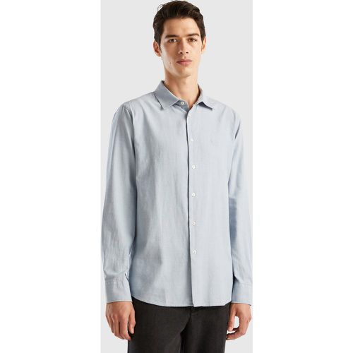 Benetton, Chemise Ajustée En Flanelle, taille M, Bleu Ciel - United Colors of Benetton - Modalova