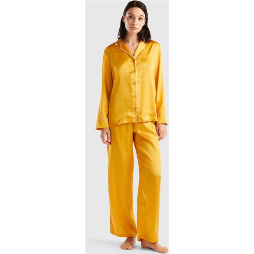 Benetton, Pyjama Long En Satin, taille L, Jaune - United Colors of Benetton - Modalova