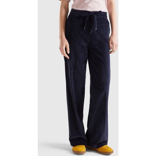 Benetton, Pantalon Ample En Velours, taille 40, Bleu Foncé - United Colors of Benetton - Modalova