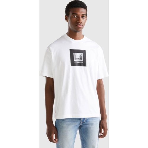 Benetton, T-shirt Boxy À Imprimé, taille XXXL, Blanc - United Colors of Benetton - Modalova