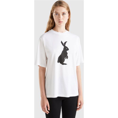 Benetton, T-shirt Avec Lapin Imprimé, taille L, Blanc - United Colors of Benetton - Modalova