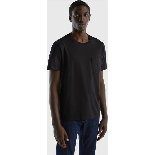 Benetton, T-shirt 100% Coton Avec Pochette, taille XXXL, Noir - United Colors of Benetton - Modalova