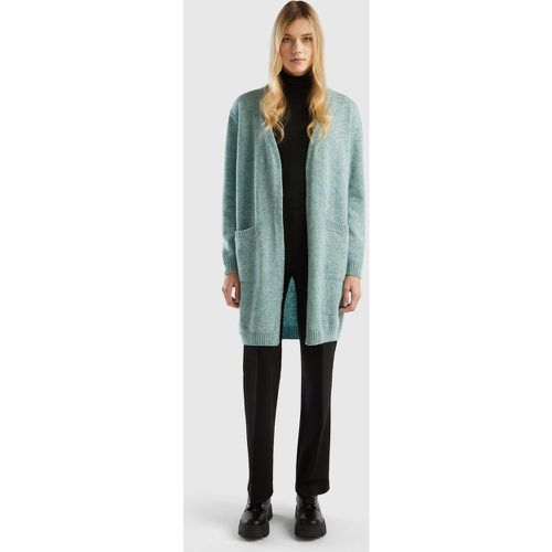 Benetton, Gilet Long En Pure Laine Shetland, taille L-XL, Bleu Vert - United Colors of Benetton - Modalova