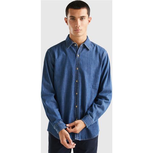 Benetton, Chemise En Jean 100 % Coton, taille L, Bleu Foncé - United Colors of Benetton - Modalova