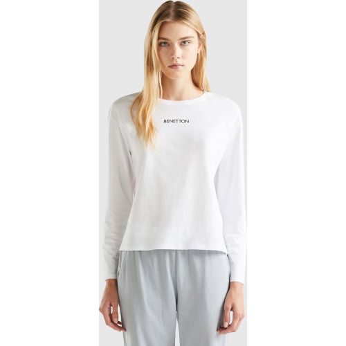 Benetton, T-shirt À Imprimé Logo, taille XS, Blanc - United Colors of Benetton - Modalova