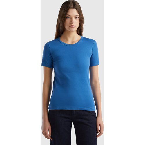 Benetton, T-shirt En Coton Longues Fibres, taille S, Bleu - United Colors of Benetton - Modalova