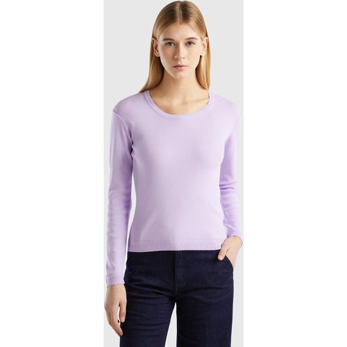 Benetton, Pull À Col Rond En Pur Coton, taille M, Lilas - United Colors of Benetton - Modalova