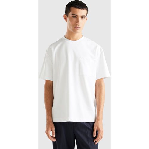 Benetton, T-shirt Oversize À Petite Poche, taille XL, Blanc - United Colors of Benetton - Modalova