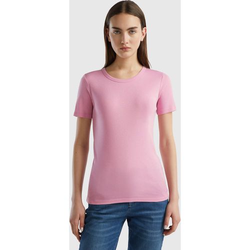 Benetton, T-shirt En Coton Longues Fibres, taille XL, Rose Pastel - United Colors of Benetton - Modalova