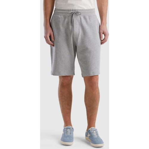 Benetton, Bermuda En Molleton De 100 % Coton, taille S, Gris Clair - United Colors of Benetton - Modalova