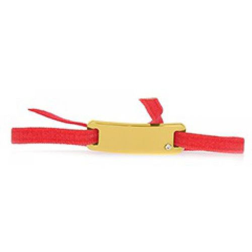 Bracelet A55541 - Plaque Ruban Lisse Strasse Corail Or Jaune - Les Interchangeables - Modalova