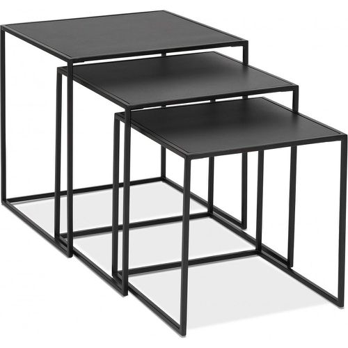 Lot de 3 Tables Basses Gigognes Carrées et Piétement en Métal PIETRA - 3S. x Home - Modalova