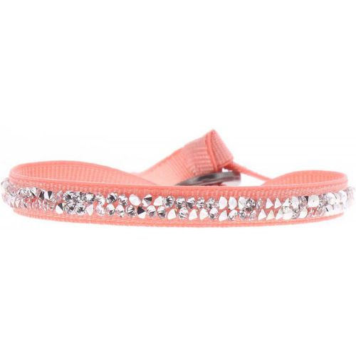 Bracelet A36218 - Bracelet Tissu Rose Cristaux Swarovski - Les Interchangeables - Modalova