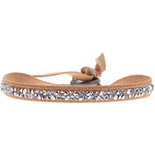 Bracelet A35010 - Bracelet Tissu Beige Cristaux Swarovski - Les Interchangeables - Modalova