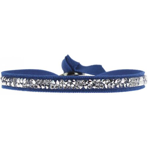 Bracelet A24959 - Bracelet Tissu Bleu Cristaux Swarovski - Les Interchangeables - Modalova