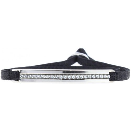 Bracelet A31540 - Bracelet Tissu Noir Cristaux Swarovski - Les Interchangeables - Modalova
