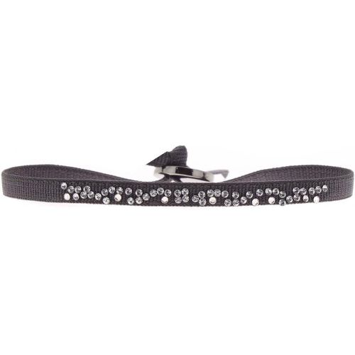 Bracelet A38412 - Bracelet Tissu Gris Cristaux Swarovski - Les Interchangeables - Modalova