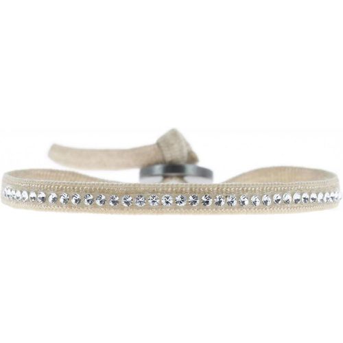 Bracelet A31424 - Bracelet Tissu Beige Cristaux Swarovski - Les Interchangeables - Modalova